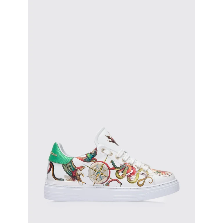 Low-Top Smooth Calfskin Leather Trainers with Side Hexagon Logo (SAFSUSC0902PLE005N01OF)