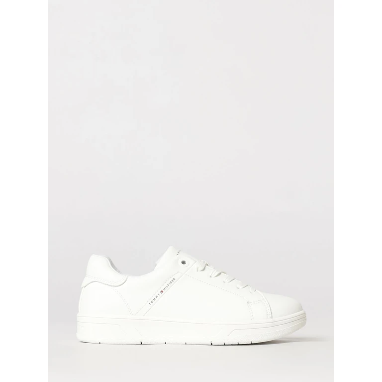 Boy's Low-Top Leather and Faux Leather Trainers with Logo (X9343571355100)