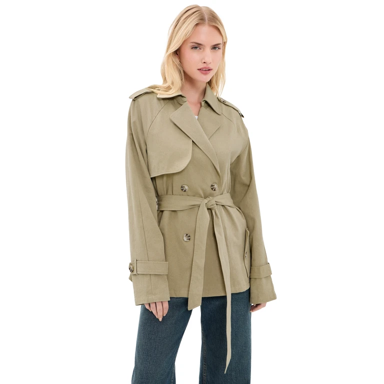 Cropped Trencherous Coat Tan XXS