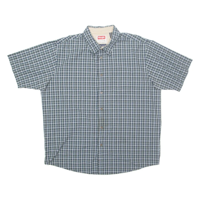 WRANGLER Mens Shirt Blue Check XL