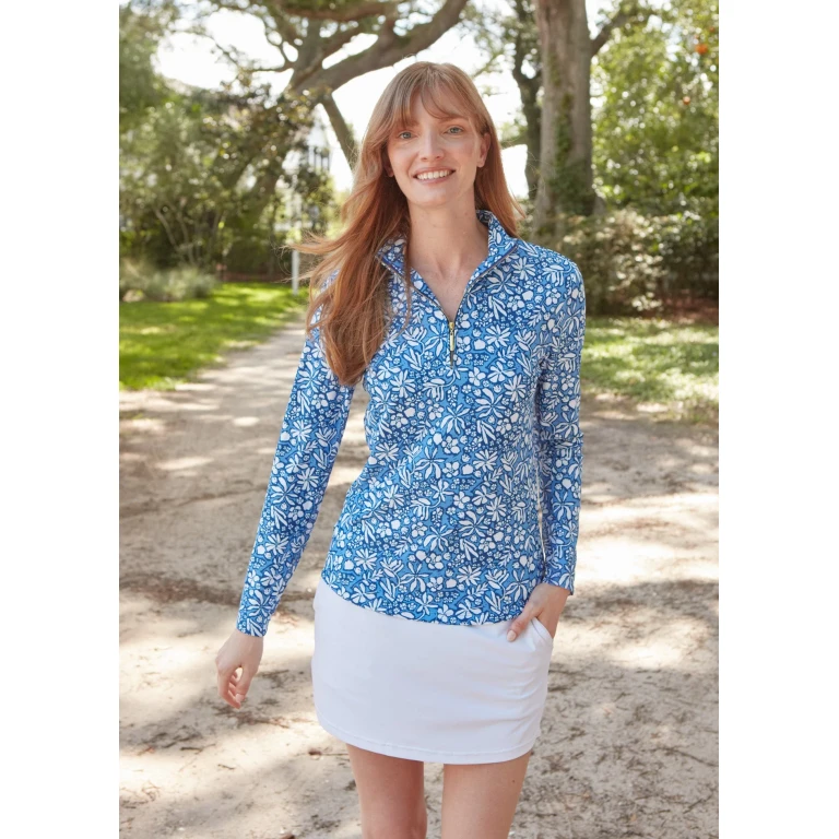 Seaside Floral 1/4 Zip Sport Top