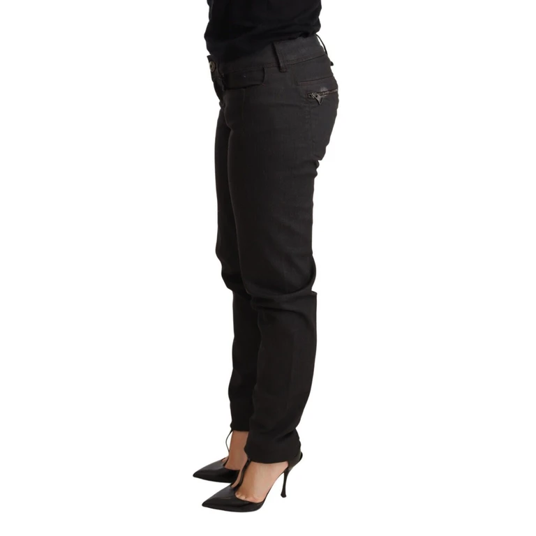 Ermanno Scervino Black Low Waist Skinny Slim Trouser Cotton Jeans - Women
