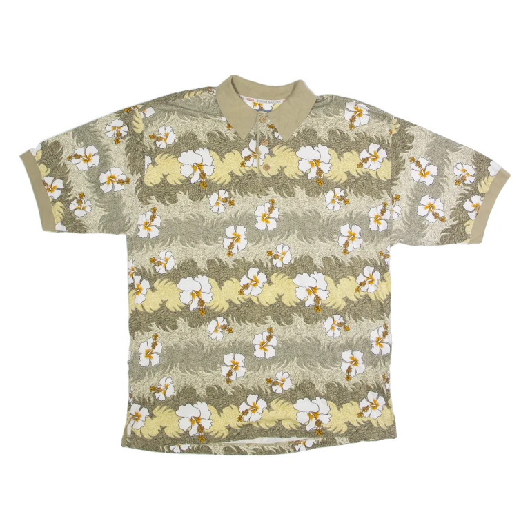 TOMMY BAHAMA Mens Polo Shirt Green 90s Floral M
