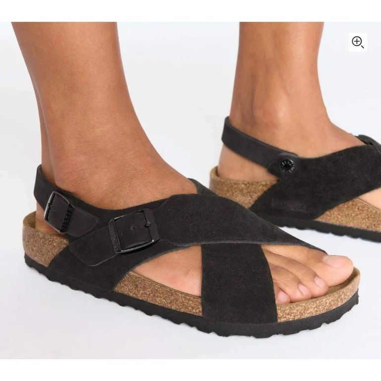 Unisex Tulum Suede Leather Soft Footbed Black