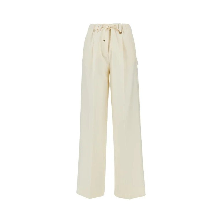Wool gabardine pants with drawstring Woman 40