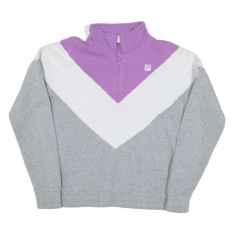 FILA Womens Sweatshirt Grey 1/4 Zip M