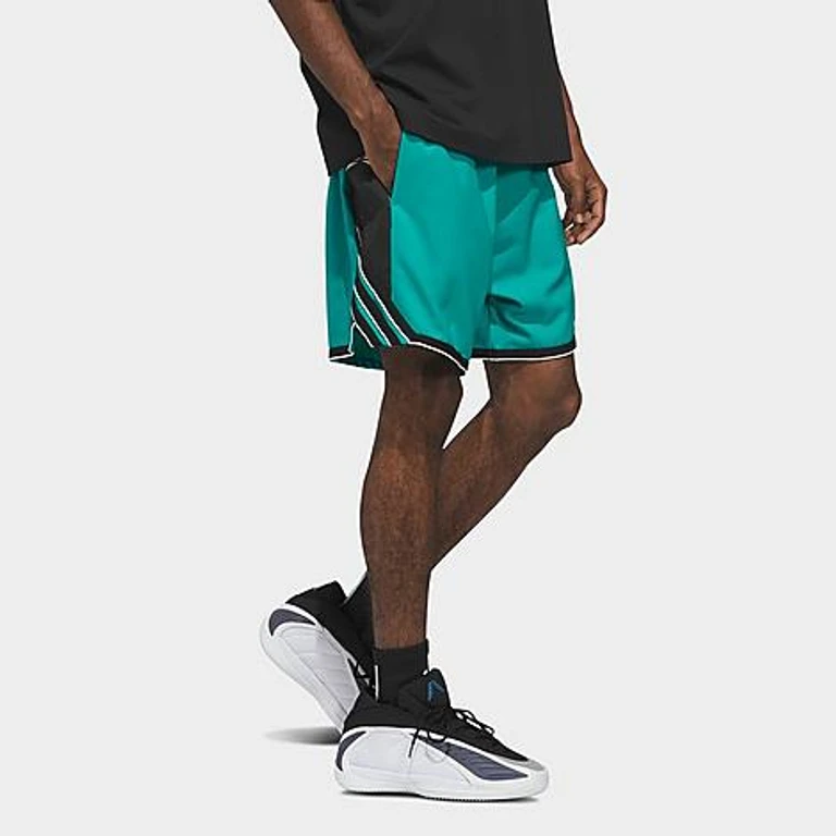 adidas Men's Anthony Edwards Crazy Lite Basketball Shorts in Equipment Green Size: XS