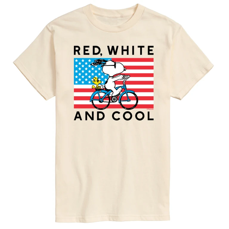 Red White and Cool Bike - Men's Short Sleeve Graphic T-Shirt