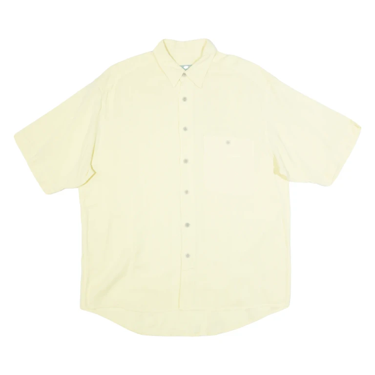 LETS GO Mens Plain Shirt Yellow L