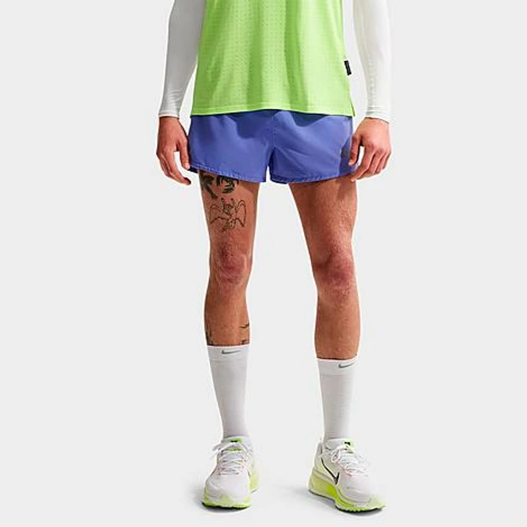 Nike Men's Fast Dri-FIT Brief-Lined 3" Running Shorts in Sapphire/Black Size: Small