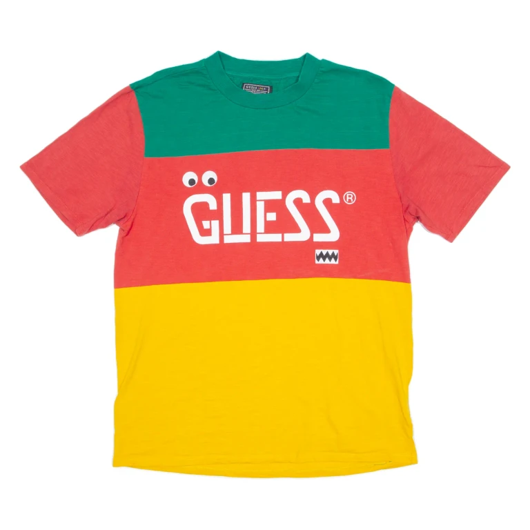 GUESS J BALVIN Mens T-Shirt Red Crew Neck S