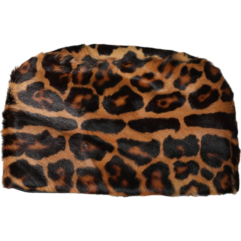 Brown Leopard Fur Women Bucket Capello Hat - Women