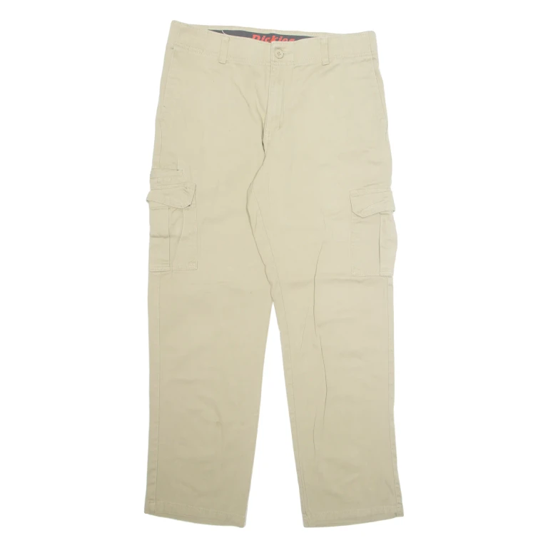 DICKIES Chino Workwear Cargo Mens Trousers Beige Regular Straight W34 L29