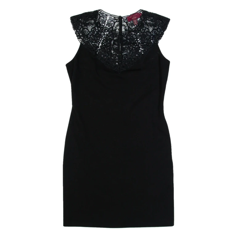 TED BAKER Womens Bodycon Dress Black Sleeveless Knee Length S