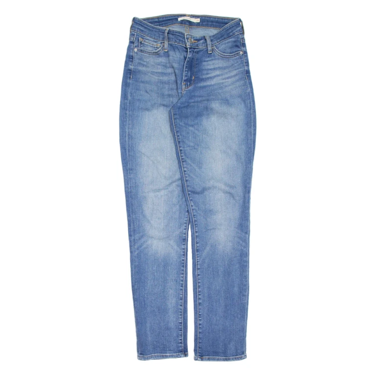 LEVI'S 714 Womens Jeans Blue Slim Straight Stone Wash W26 L30