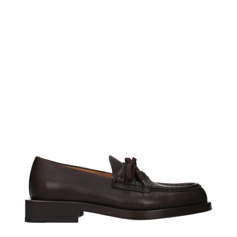 Brown Leather Slip-On Loafers - Men