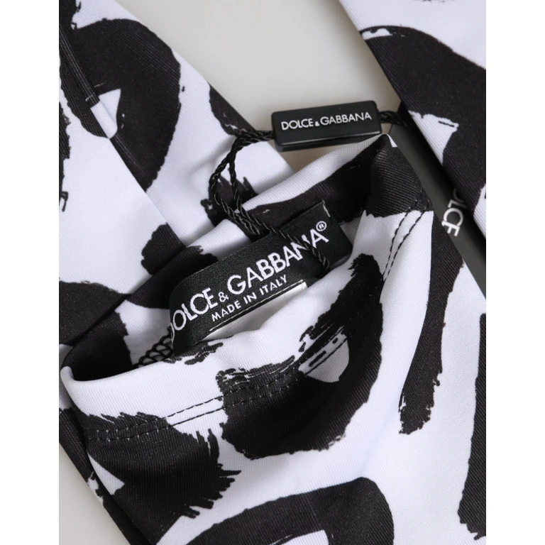 Black White Dg Logo Elbow Length Mitten Gloves And 10+pl - Women