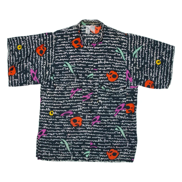 Womens Shirt Blue Crazy Pattern L