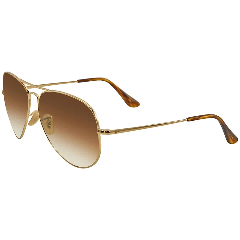 Ray Ban Aviator Metal II Light Brown Gradient Unisex Sunglasses RB3689 914751 62