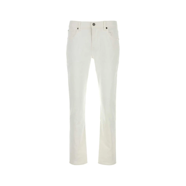 Seven For All Mankind White Stretch Denim Slimmy Tapered Jeans Blue - Men