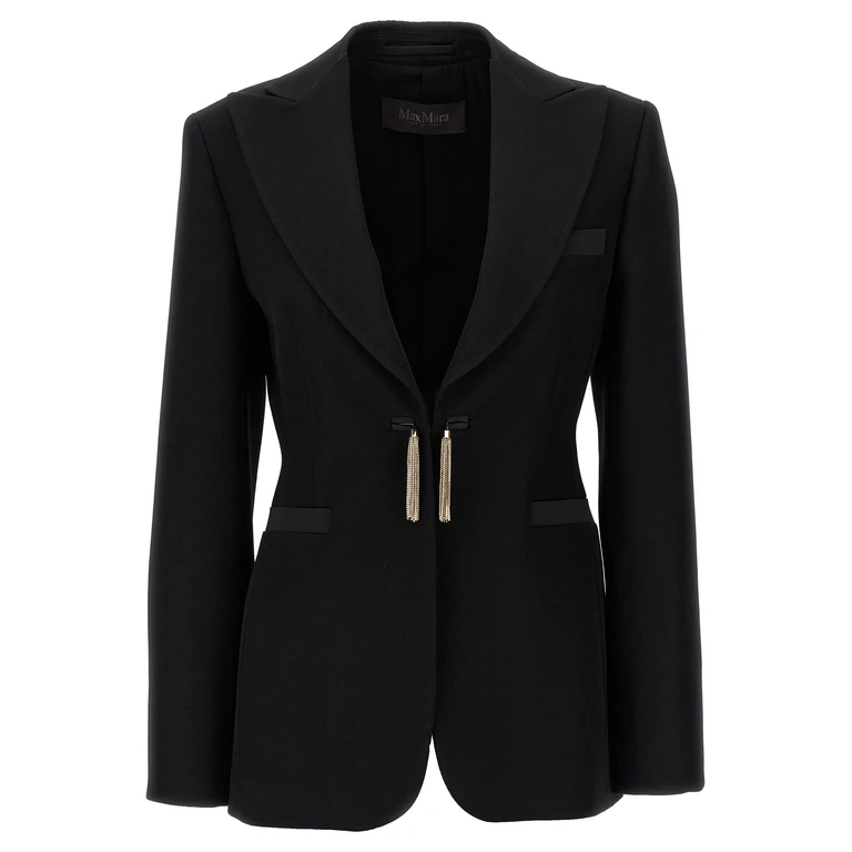 Max Mara Black Virgin Wool Blazer Clothing - Women
