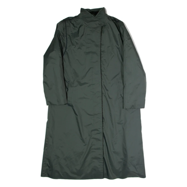 C&A Faux Fur Lined Womens Trench Coat Green UK 16