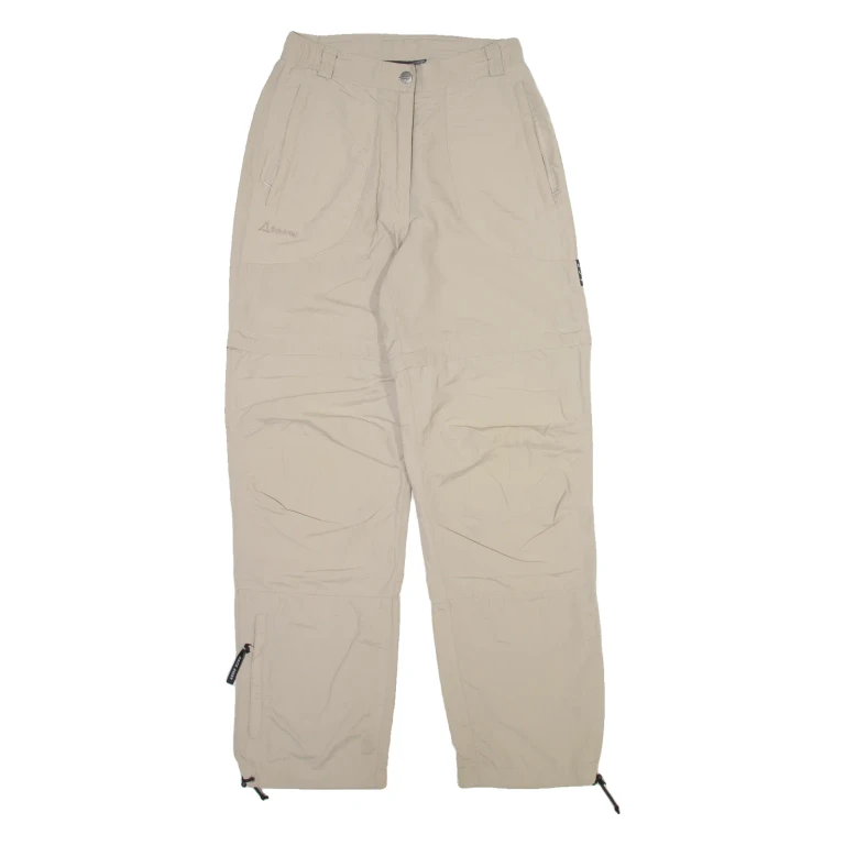 SCHOFFEL Detachable Legs Womens Trousers Beige Relaxed Straight W26 L30