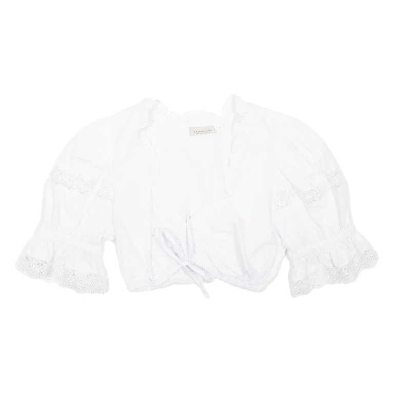 LANDHAUS Womens Cropped Top White V-Neck M