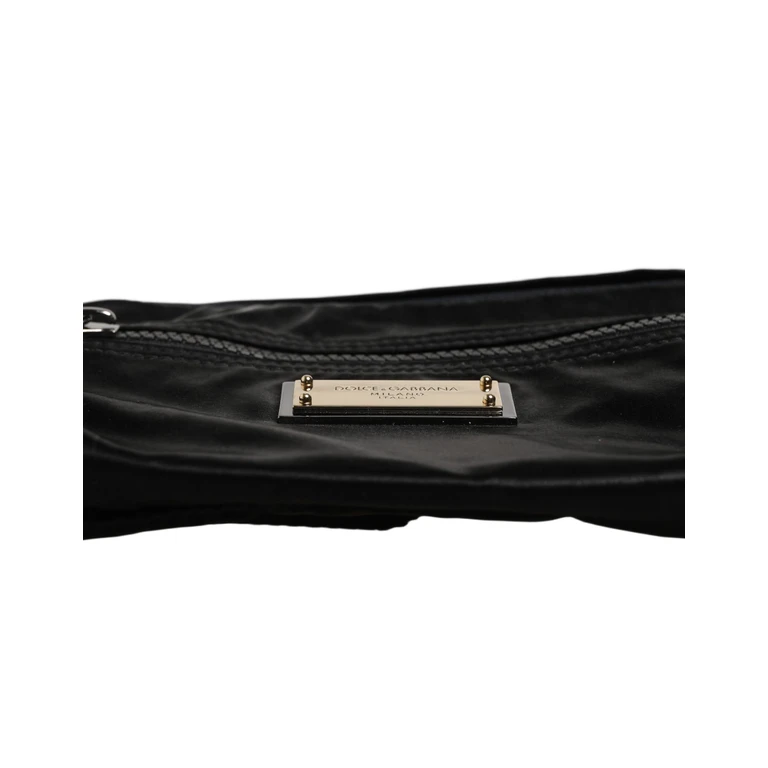 Dolce & Gabbana Black Nylon Brass Plate Bumbag Waist Fanny Pack Men Bag - Men