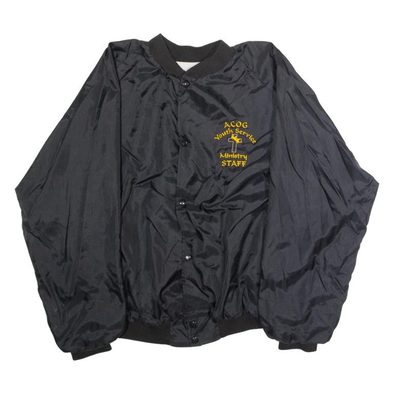 WEST ARK ACOG Youth Service Ministry Service Mens Bomber Jacket Black 90s USA XL