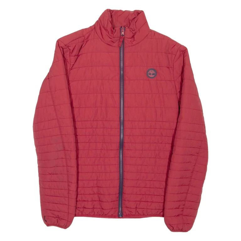 TIMBERLAND Mens Puffer Jacket Red Nylon S