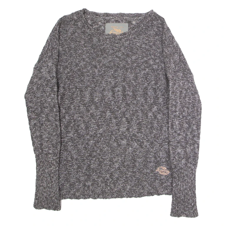 SUPERDRY Womens Jumper Grey Tight Knit L