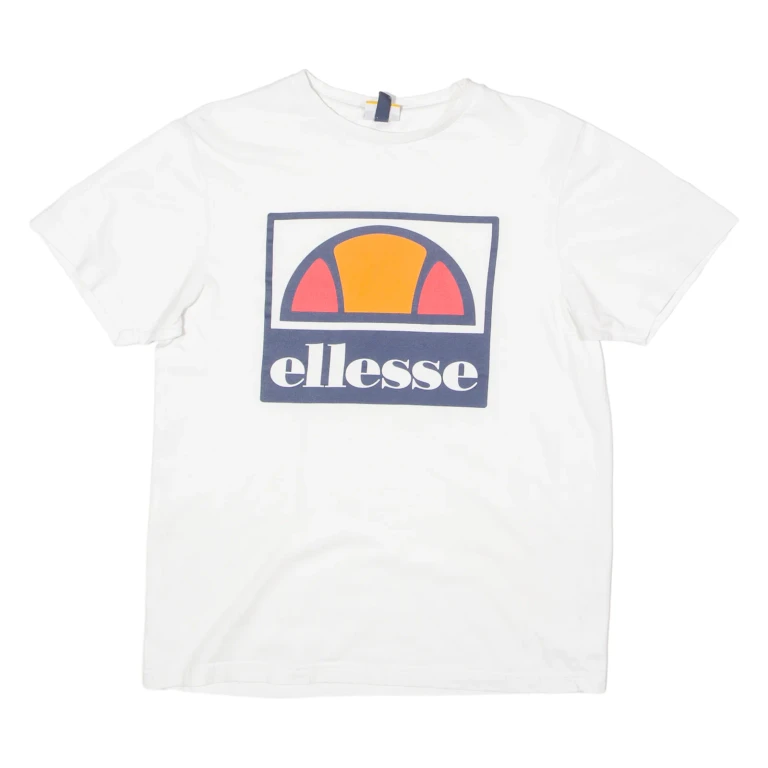 ELLESSE Mens T-Shirt White Crew Neck S