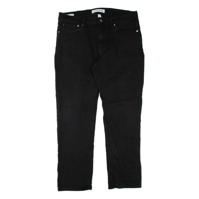 CALVIN KLEIN JEANS Womens Jeans Black Regular Tapered W36 L32