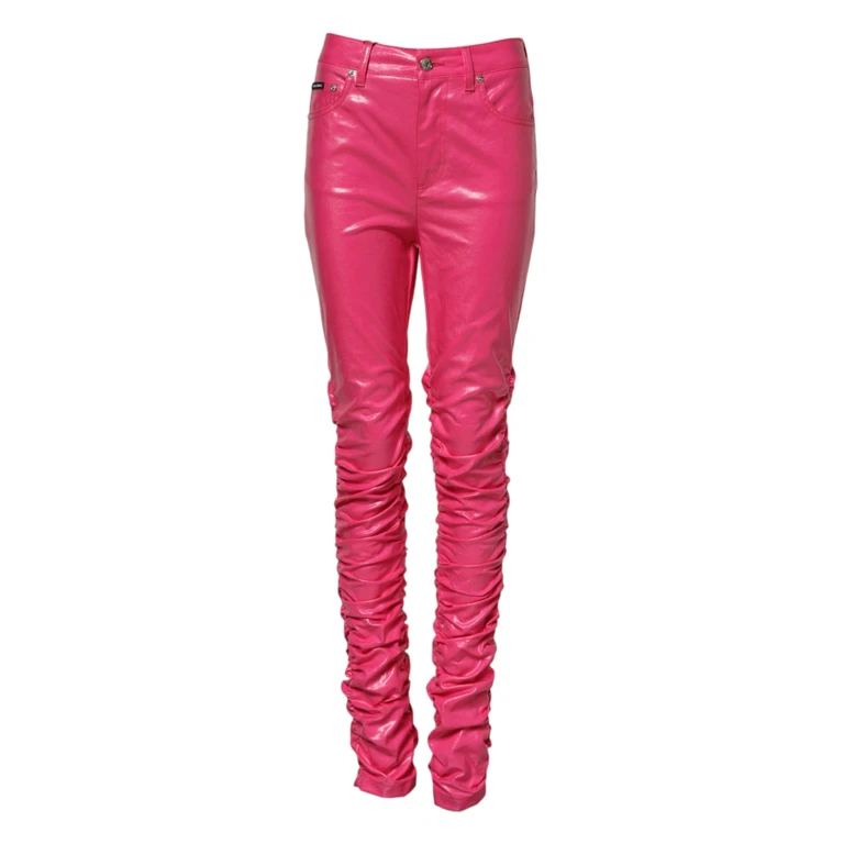 Dolce & Gabbana Pink Cotton High Waisted Skinny Denim Jeans Clothing - Women