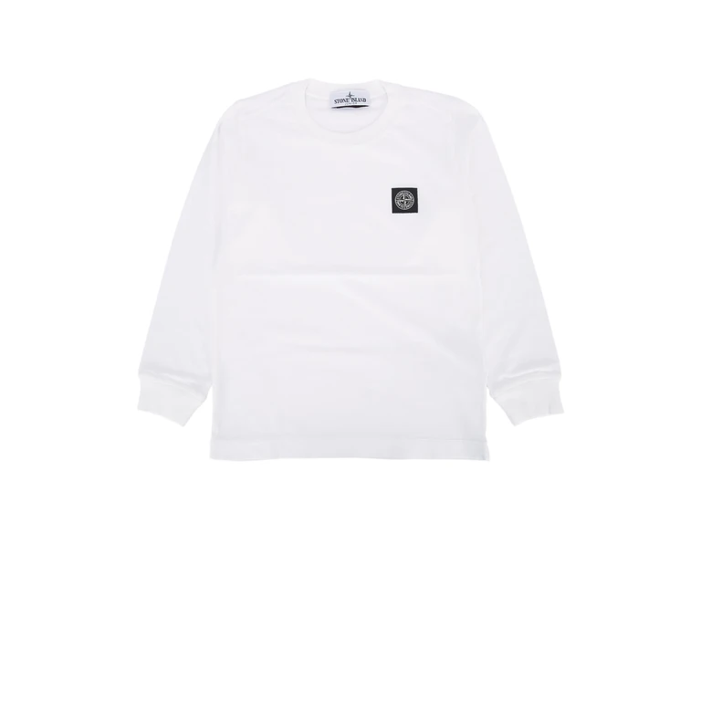 Stone Island Kids Ls T-Shirt White Capo: Cotone