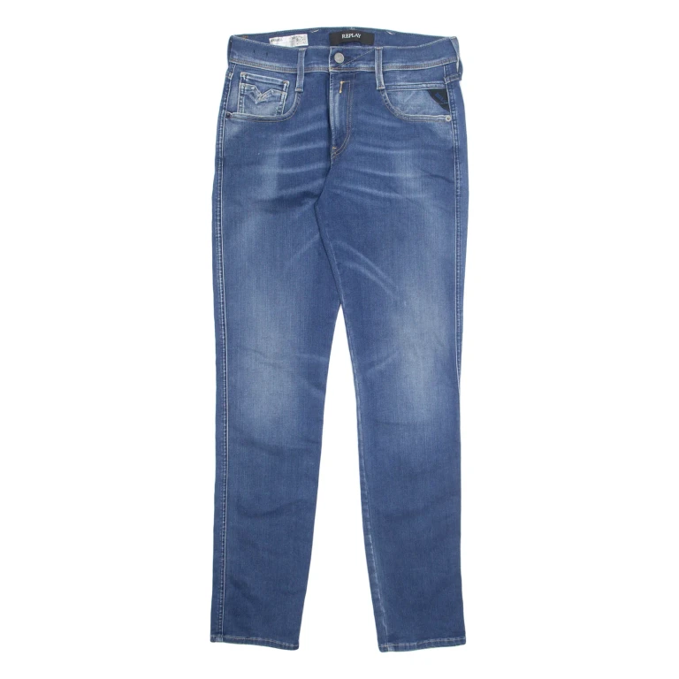 REPLAY Mens Jeans Blue Regular Skinny Stone Wash W30 L31
