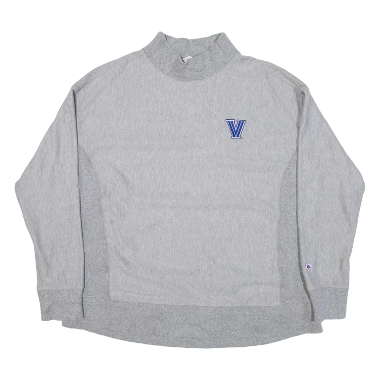CHAMPION REVERSE WEAVE Womens Sweatshirt Grey High Neck USA L
