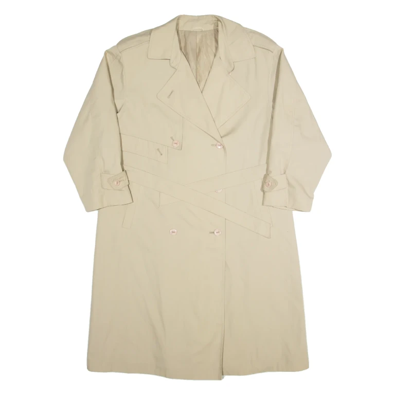 Womens Trench Coat Beige 90s UK 14