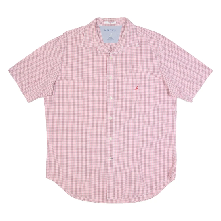 NAUTICA Mens Shirt Red Check L