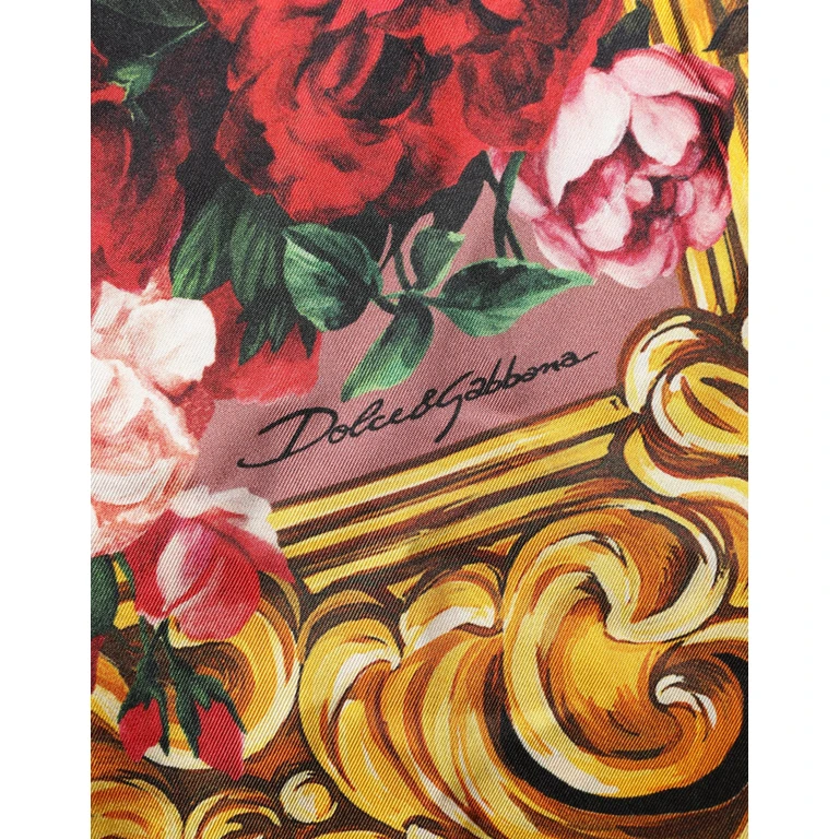 Dolce & Gabbana Multicolor Floral Long Sleeves Button Down Shirt Top Silk - Women