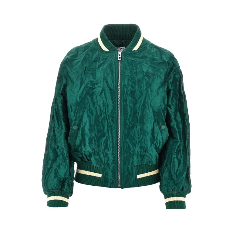 LOEWE Creased-effect technical taffetà bomber Woman 36