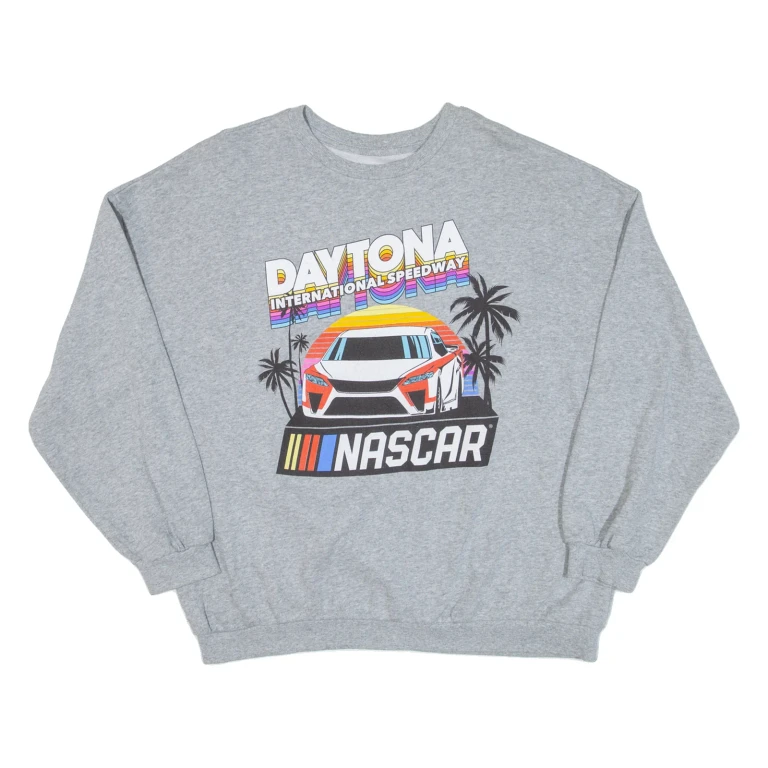 NASCAR Daytona International Speedway Mens Sweatshirt Grey USA M