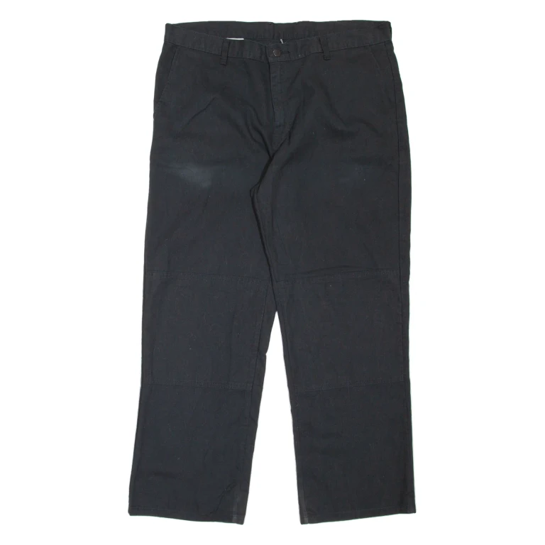 DICKIES Workwear Mens Trousers Black Loose Straight W38 L30