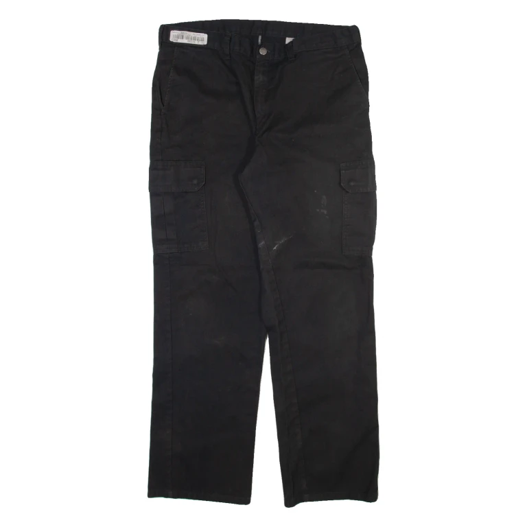 DICKIES Cargo Mens Trousers Black Relaxed Straight W36 L32