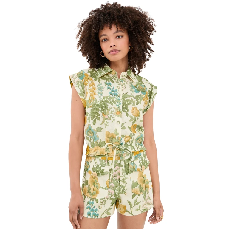 Cara Cara Octavia Top Flora Meadow Ivory XXS