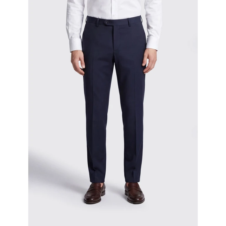 Slim Fit Tailored Trousers in Virgin Wool with an Off-Centre Closure (NAVIGLIOS30011900011)