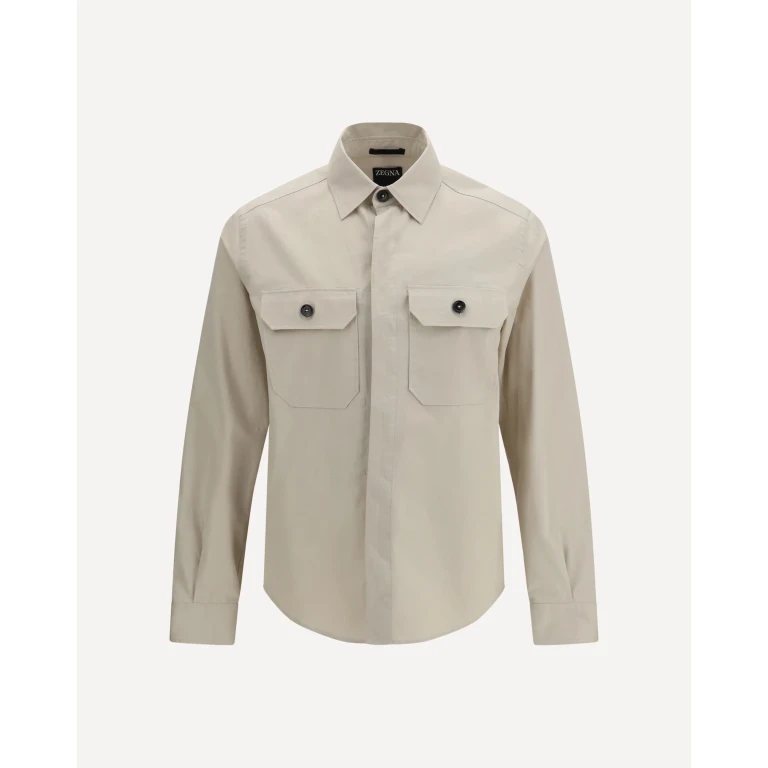 Giacca camicia Zegna in lino, lana e seta