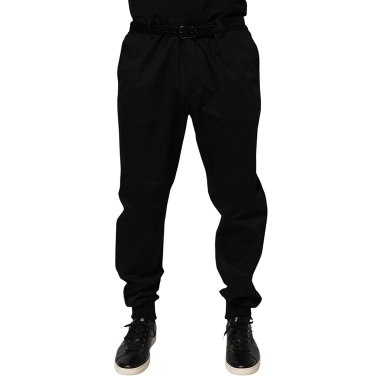 Dolce & Gabbana Black Cotton Stretch Casual Trouser Pants - Men