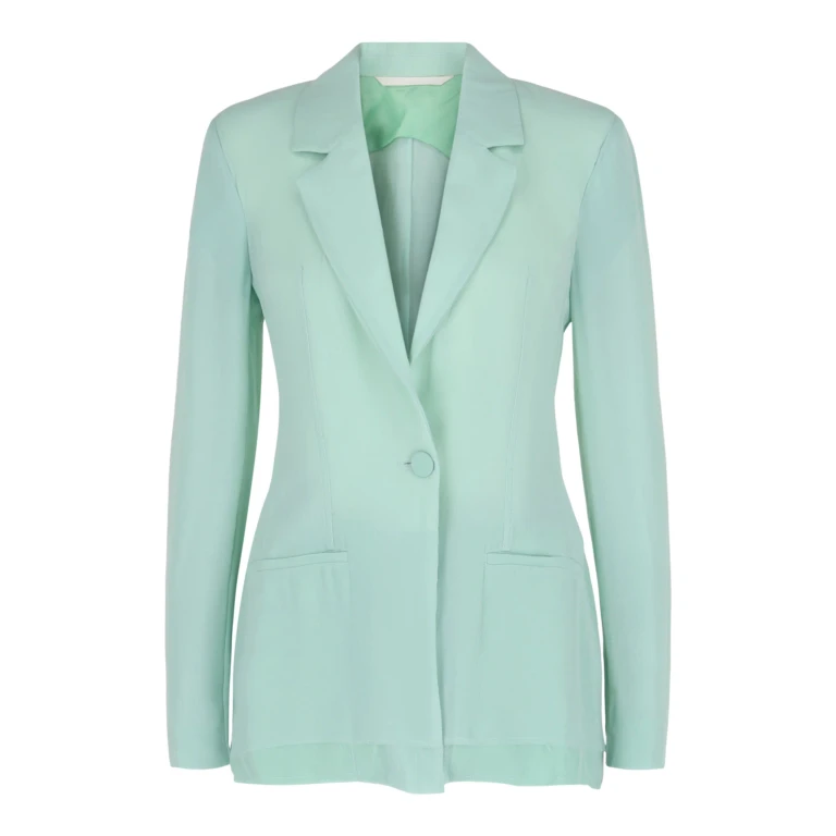 Single-Breasted Sheer Silk Blazer